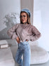 Knitted sweater "ROSETTE Y25008" - CAPPUCCINO